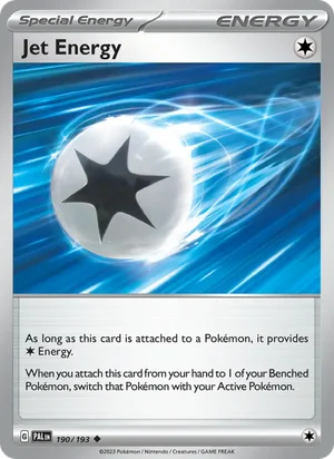 Jet Energy 190/193 Uncommon, Paldea Evolved Pokémon TCG card