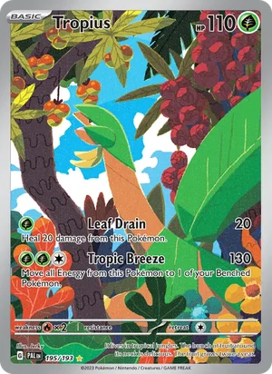 Tropius 195/193 Illustration Rare, Paldea Evolved Pokémon TCG card