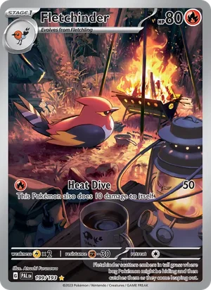 Fletchinder 199/193 Illustration Rare, Paldea Evolved Pokémon TCG card