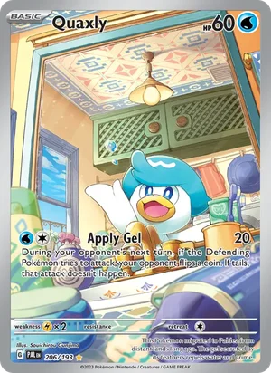 Quaxly 206/193 Illustration Rare, Paldea Evolved Pokémon TCG card
