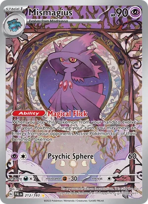 Mismagius 212/193 Illustration Rare, Paldea Evolved Pokémon TCG card