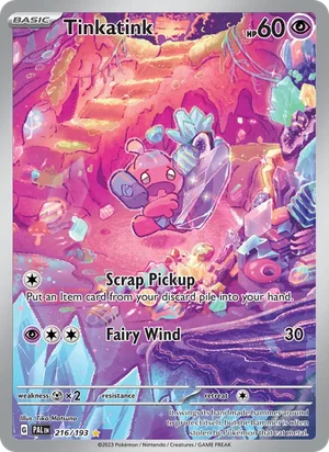 Tinkatink 216/193 Illustration Rare, Paldea Evolved Pokémon TCG card