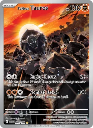 Paldean Tauros 218/193 Illustration Rare, Paldea Evolved Pokémon TCG card