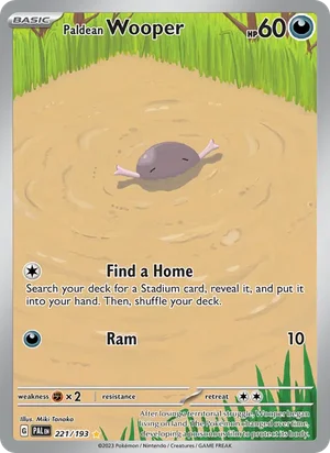 Paldean Wooper 221/193 Illustration Rare, Paldea Evolved Pokémon TCG card