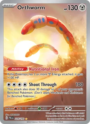Orthworm 224/193 Illustration Rare, Paldea Evolved Pokémon TCG card