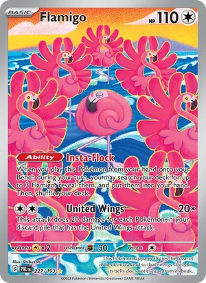 Flamigo 227/193 Illustration Rare, Paldea Evolved Pokémon TCG card