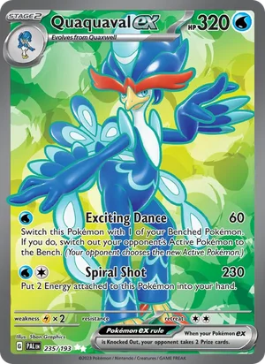 Quaquaval ex 235/193 Ultra Rare, Paldea Evolved Pokémon TCG card