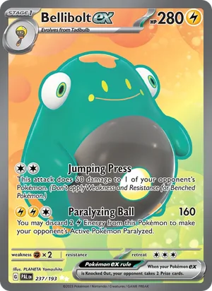 Bellibolt ex 237/193 Ultra Rare, Paldea Evolved Pokémon TCG card