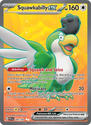 Squawkabilly ex 247/193 Ultra Rare, Paldea Evolved Pokémon TCG card