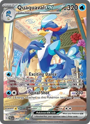 Quaquaval ex 260/193 Special Illustration Rare, Paldea Evolved Pokémon TCG card