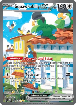 Squawkabilly ex 264/193 Special Illustration Rare, Paldea Evolved Pokémon TCG card