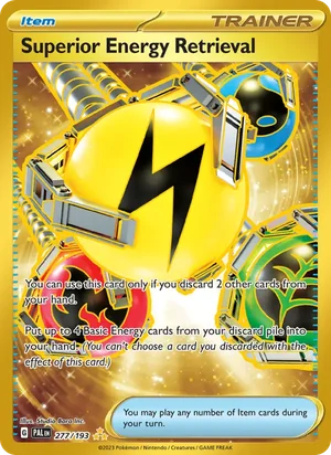 Superior Energy Retrieval 277/193 Hyper Rare, Paldea Evolved Pokémon TCG card