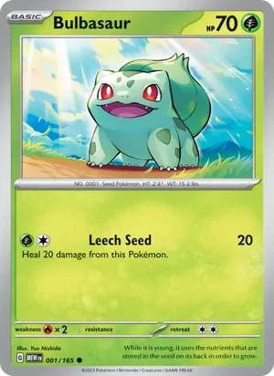 Bulbasaur Pokémon 151 Pokémon TCG Common 001