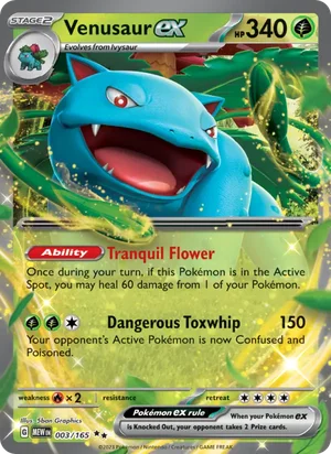 Venusaur ex Pokémon 151 Pokémon TCG Double Rare 003