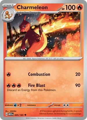 Charmeleon Pokémon 151 Pokémon TCG Uncommon 005