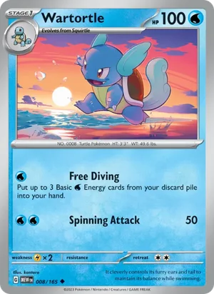 Wartortle Pokémon 151 Pokémon TCG Uncommon 008