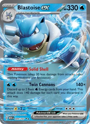 Blastoise ex Pokémon 151 Pokémon TCG Double Rare 009