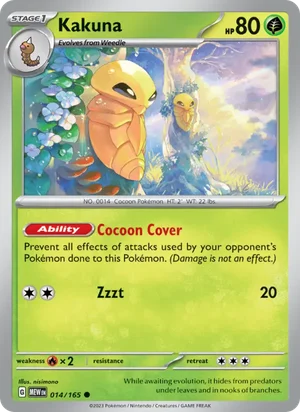 Kakuna Pokémon 151 Pokémon TCG Common 014