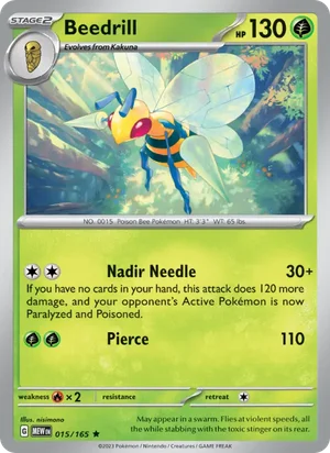Beedrill Pokémon 151 Pokémon TCG Rare 015