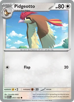 Pidgeotto Pokémon 151 Pokémon TCG Common 017