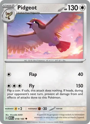 Pidgeot Pokémon 151 Pokémon TCG Uncommon 018