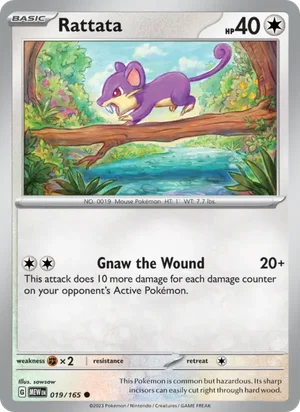 Rattata Pokémon 151 Pokémon TCG Common 019