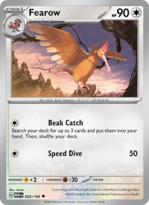 Fearow Pokémon 151 Pokémon TCG Uncommon 022