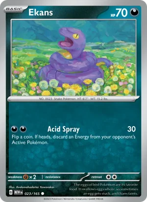 Ekans Pokémon 151 Pokémon TCG Common 023