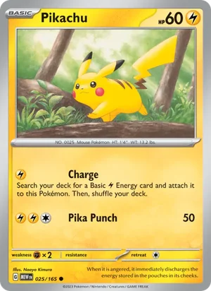 Pikachu Pokémon 151 Pokémon TCG Common 025