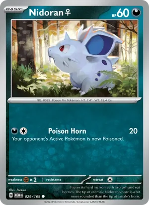 Nidoran F Pokémon 151 Pokémon TCG Common 029