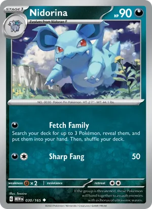 Nidorina Pokémon 151 Pokémon TCG Uncommon 030