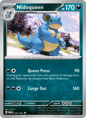 Nidoqueen Pokémon 151 Pokémon TCG Uncommon 031