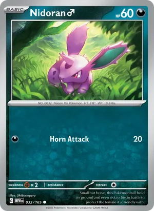 Nidoran M Pokémon 151 Pokémon TCG Common 032