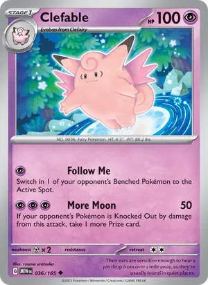 Clefable Pokémon 151 Pokémon TCG Uncommon 036