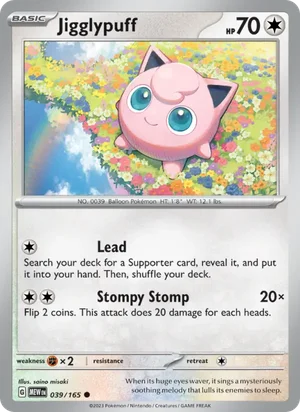 Jigglypuff Pokémon 151 Pokémon TCG Common 039