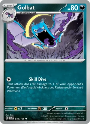 Golbat Pokémon 151 Pokémon TCG Uncommon 042