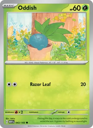 Oddish Pokémon 151 Pokémon TCG Common 043