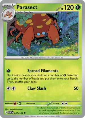 Parasect Pokémon 151 Pokémon TCG Uncommon 047