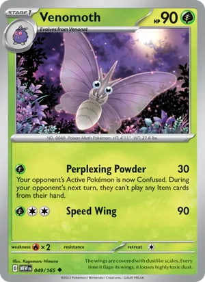Venomoth Pokémon 151 Pokémon TCG Uncommon 049
