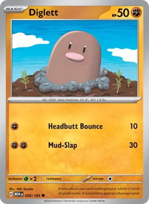 Diglett Pokémon 151 Pokémon TCG Common 050