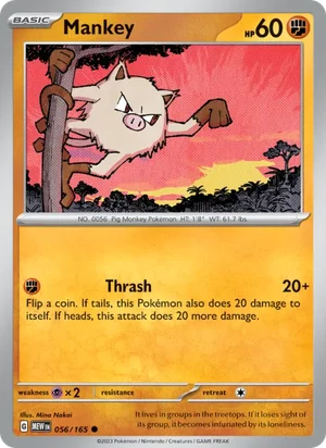 Mankey Pokémon 151 Pokémon TCG Common 056