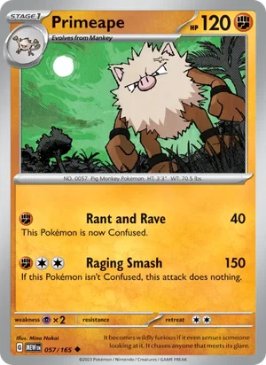 Primeape Pokémon 151 Pokémon TCG Uncommon 057