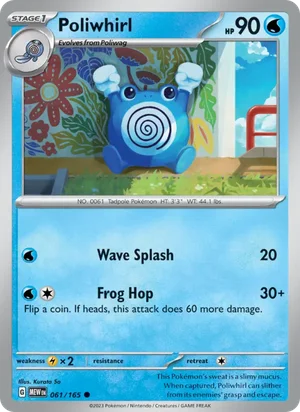 Poliwhirl Pokémon 151 Pokémon TCG Common 061