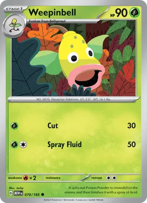 Weepinbell Pokémon 151 Pokémon TCG Common 070