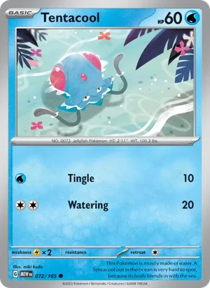Tentacool Pokémon 151 Pokémon TCG Common 072
