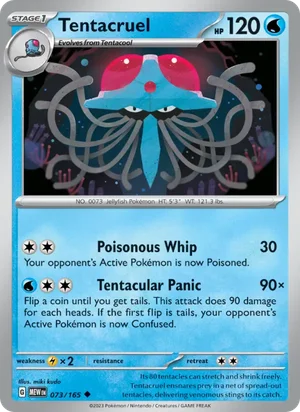 Tentacruel Pokémon 151 Pokémon TCG Uncommon 073