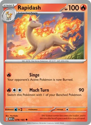 Rapidash Pokémon 151 Pokémon TCG Uncommon 078