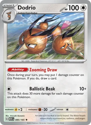 Dodrio Pokémon 151 Pokémon TCG Rare 085