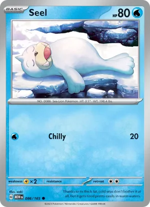 Seel Pokémon 151 Pokémon TCG Common 086