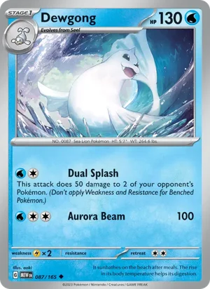 Dewgong Pokémon 151 Pokémon TCG Uncommon 087